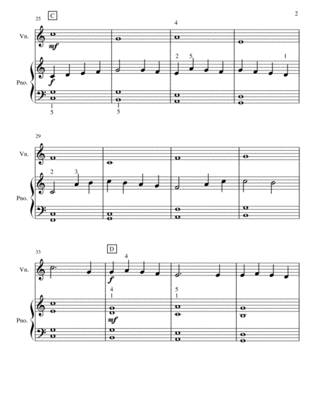 Canon Pachelbel Easy Violin Piano Duet Page 2