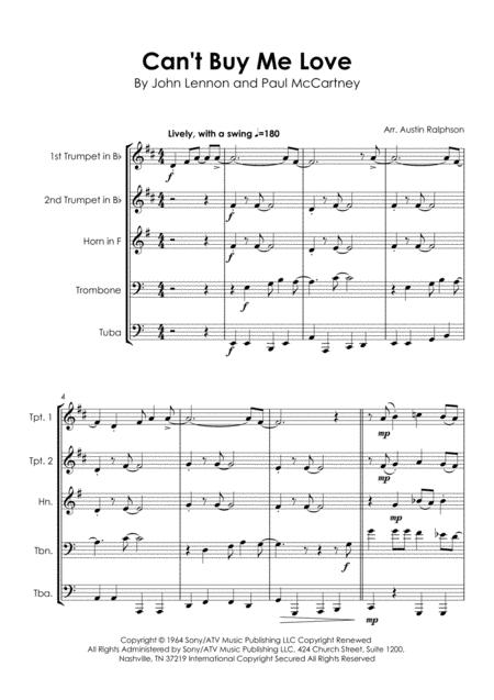 Cant Buy Me Love Brass Quintet Page 2