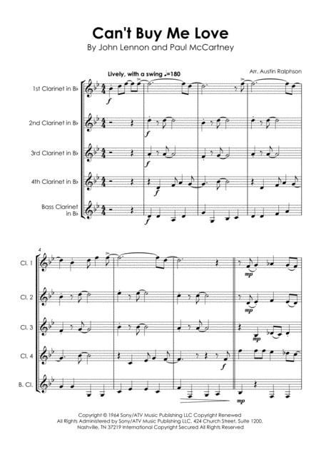 Cant Buy Me Love Clarinet Quintet Page 2