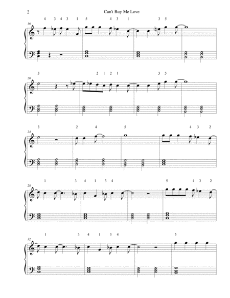 Cant Buy Me Love For Easy Piano Page 2