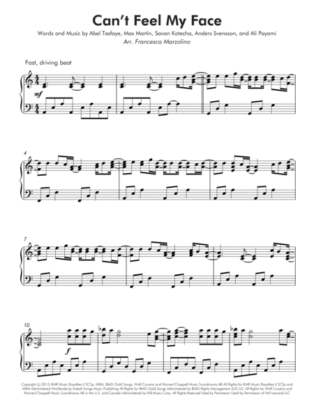 Cant Feel My Face Intermediate Piano Page 2