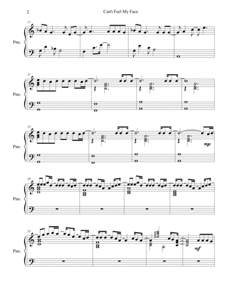 Cant Feel My Face Piano Solo Page 2