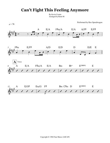 Cant Fight This Feeling Lead Sheet Performed By Reo Speedwagon Page 2