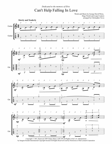 Cant Help Falling In Love Easy Guitar Solo Tab Page 2