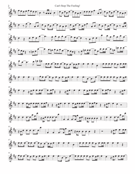 Cant Stop The Feeling Alto Sax Page 2