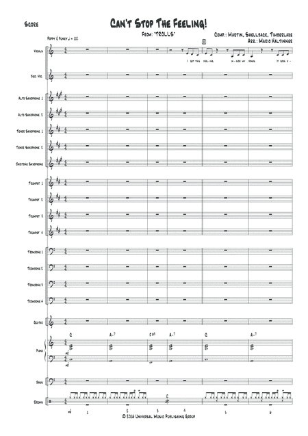 Cant Stop The Feeling From Trolls Justin Timberlake Jazz Ensemble W Vocals Score Parts Page 2