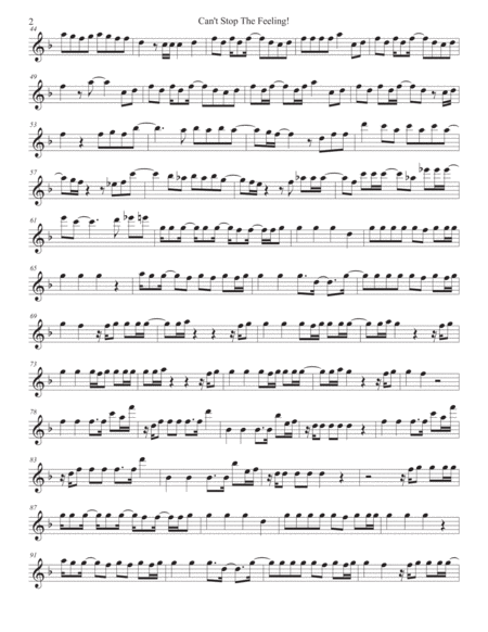 Cant Stop The Feeling Oboe Page 2