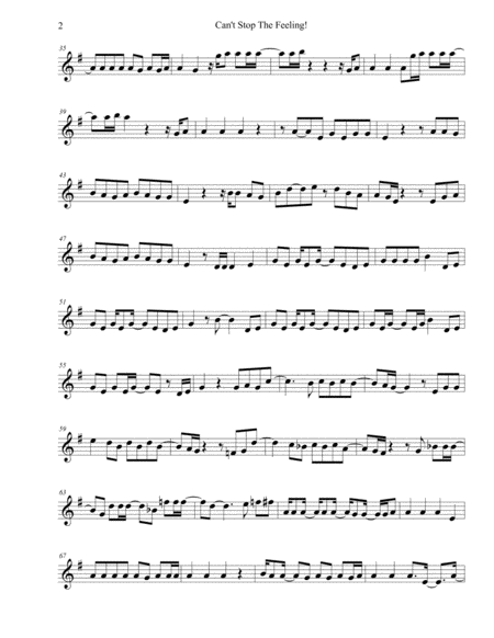 Cant Stop The Feeling Original Key Horn In F Page 2