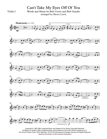 Cant Take My Eyes Off Of You String Trio For String Trio Page 2