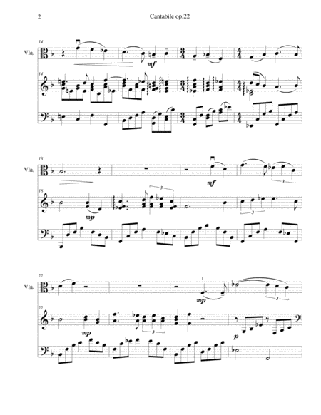 Cantabile For Viola And Piano Op 22 Page 2