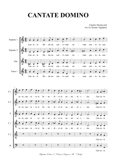 Cantate Domino Claudio Monteverdi For Ssattb Choir Page 2