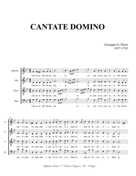 Cantate Domino G O Pitoni For Satb Choir Page 2