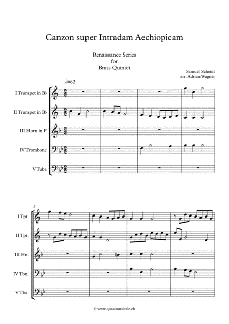 Canzon Super Intradam Aechiopicam Samuel Scheidt Brass Quintet Arr Adrian Wagner Page 2