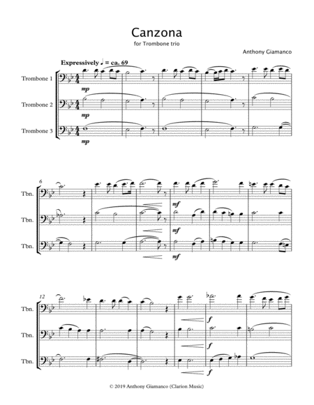 Canzona For Trombone Trio Page 2