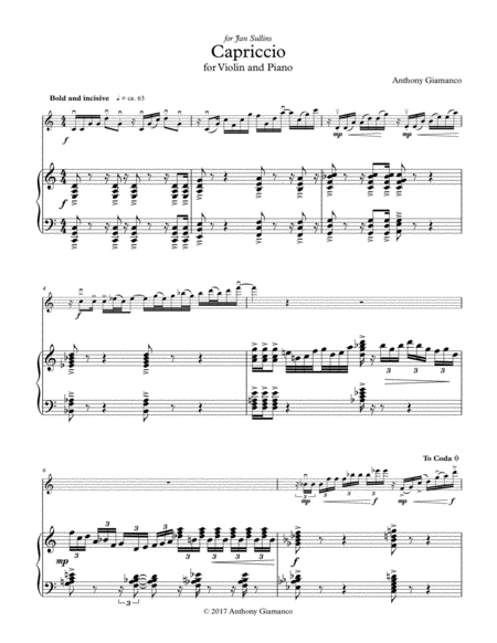 Capriccio For Violin And Piano Page 2