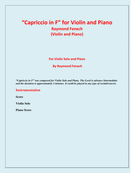 Capriccio In F For Solo Violin And Piano Page 2