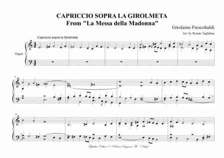 Capriccio Sopra La Girolmeta Frescobaldi G From Messa Della Madonna For Organ Page 2