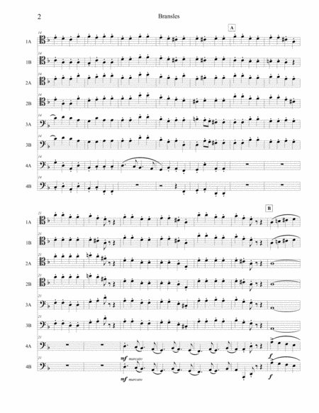 Capriol Suite Bransles For 8 Trombones Page 2