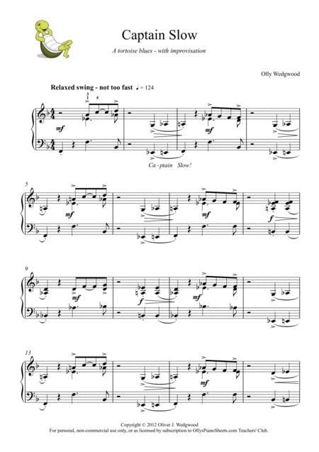 Captain Slow Blues Swing Solo Piano Page 2