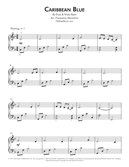 Caribbean Blue Intermediate Piano Page 2