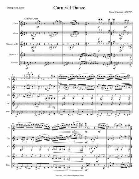 Carnival Dance For Woodwind Quintet Page 2