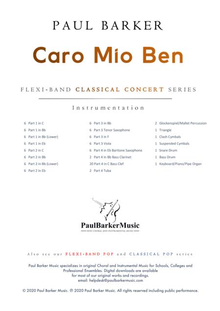 Caro Mio Ben Flexi Band Score Parts Page 2