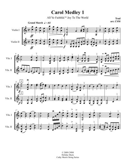 Carol Medley 1 For Violin Duo Come All Ye Faithful Joy To The World Page 2