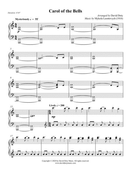 Carol Of The Bells Arranged For Solo Piano Intermediate Level Page 2