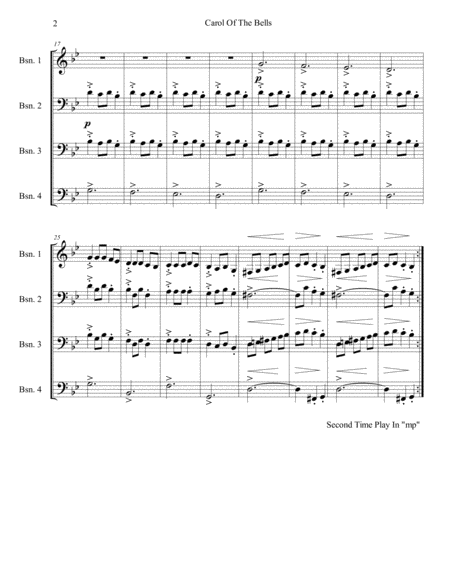 Carol Of The Bells Bassoon Quartet Page 2