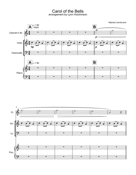 Carol Of The Bells Clarinet Piano Trio Page 2