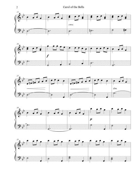 Carol Of The Bells Easy Early Intermediate Piano Solo Page 2