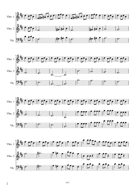 Carol Of The Bells For Strings Score Page 2