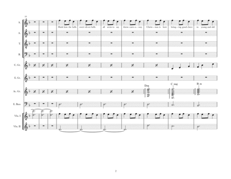 Carol Of The Bells For Voice Violin And Guitars Page 2