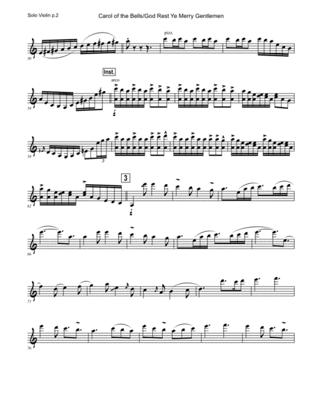 Carol Of The Bells God Rest Ye Merry Gentlemen Violin And Accompaniment Track Page 2