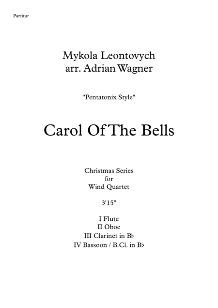 Carol Of The Bells Pentatonix Style Wind Quartet Arr Adrian Wagner Page 2