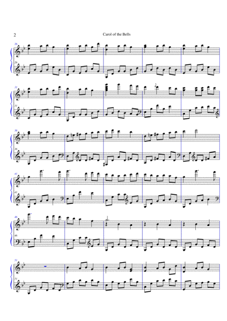 Carol Of The Bells Solo Piano Page 2