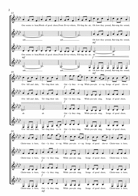 Carol Of The Bells Ssaa A Cappella Unaccompanied Womens Choir Page 2