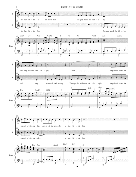 Carol Of The Cradle Duet For Soprano And Alto Solo Page 2