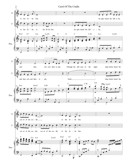 Carol Of The Cradle Duet For Soprano And Tenor Solo Page 2