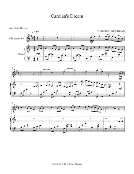 Carolans Dream Arranged For Piano And Bb Clarinet Page 2