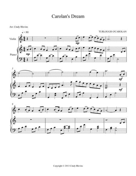 Carolans Dream Arranged For Piano And Violin Page 2