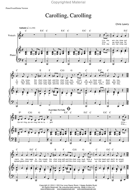 Carolling Carolling Piano Vocal Guitar Score Page 2