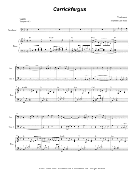Carrickfergus Trombone Duet Page 2