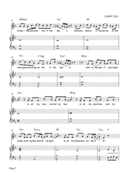 Carry You Piano Vocal Treble Clef Tim Minchin Version Page 2