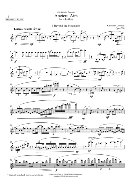 Carson Cooman Ancient Airs 2004 For Solo Flute Page 2