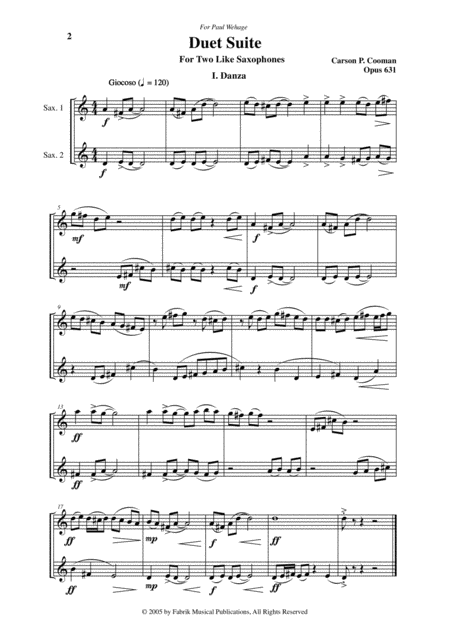 Carson Cooman Duet Suite For Two Like Saxophones Any Page 2