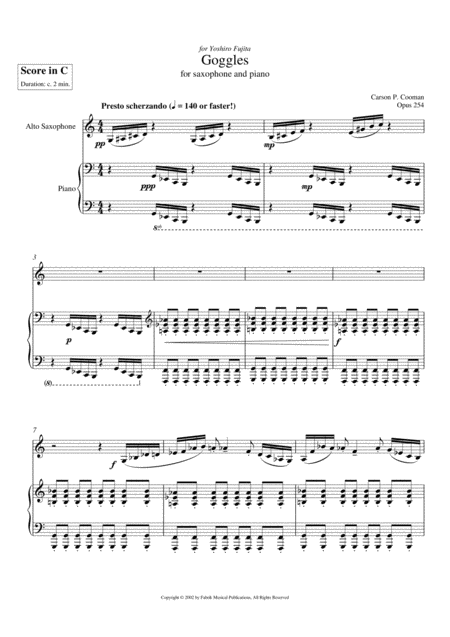 Carson Cooman Goggles 1999 2001 For Saxophone And Piano Page 2