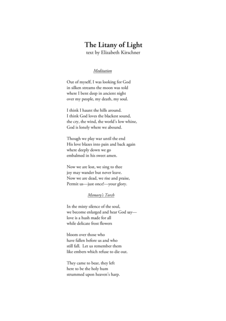 Carson Cooman The Litany Of Light For Satb Choir Baritone And Soprano Soloists Brass Quintet Timpani And Organ Choral Score Page 2