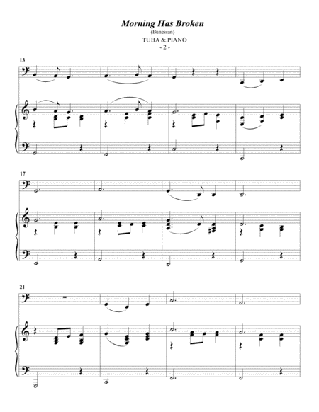 Cat Stevens Morning Has Broken For Tuba Piano Page 2