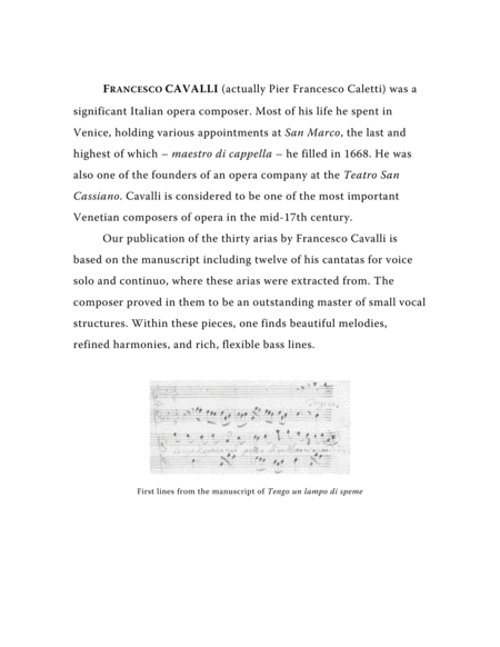 Cavalli Francesco Tengo Un Lampo Di Speme Aria From The Cantata Arranged For Voice And Piano B Flat Major Page 2